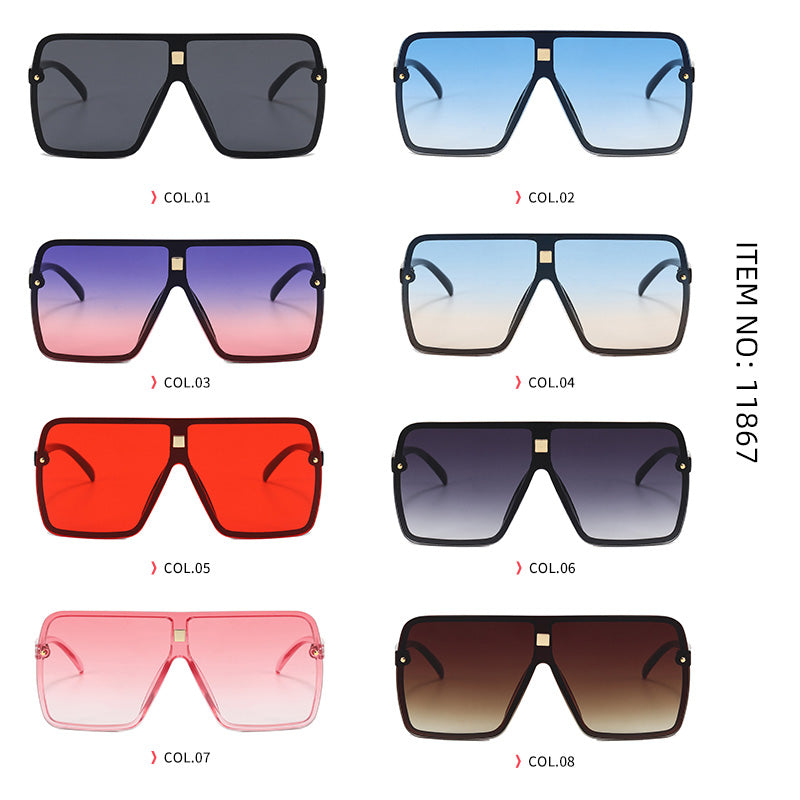 Oversize Mono Lens Shades Sunglasses