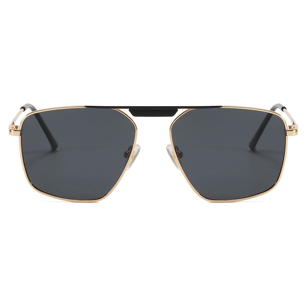 Metal Frame Flat Top Gradient Sunglasses